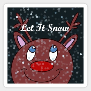 LET It Snow Merry Christmas Reindeer Sticker